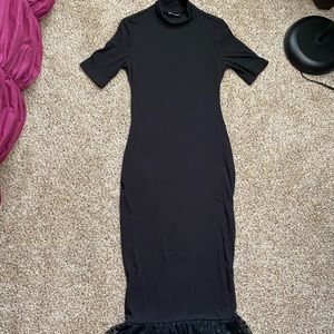 Black midi dress